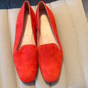 J. Crew Women's Bright Red Suede Flats